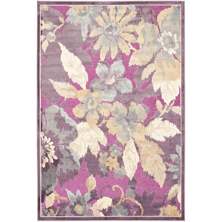 Safavieh 4 x 5 ft. - 7 in. Paradise Power Loomed Rug Small Rectangle - Purple & Fuchisa PAR148-880-4